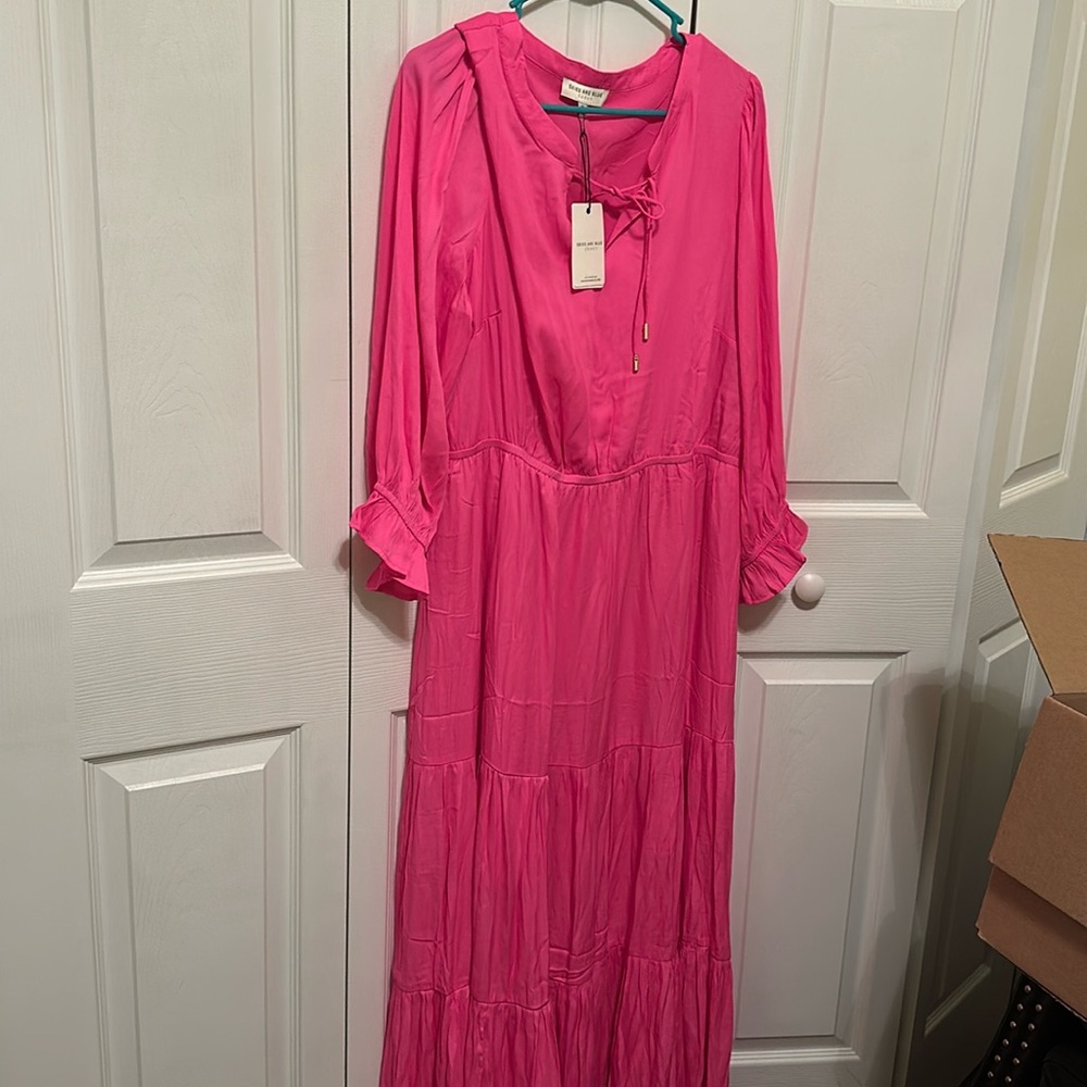 Skies Are Blue Pink Maxi Dress